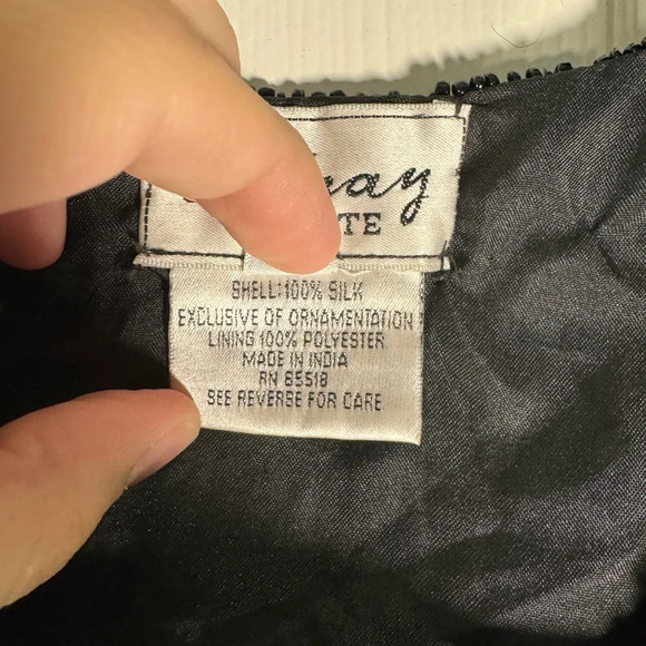 Stenay Petite Large 100% Silk Fully Beaded Evening Jacket Black - Picture 6 of 11